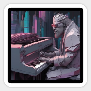 A Cyberpunk Pianist Sticker